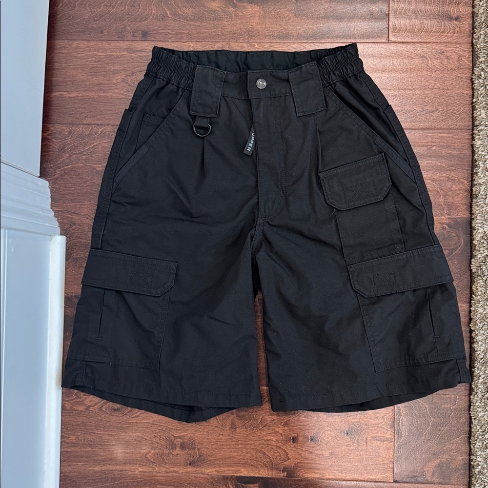 Propper Men's Black Tactical Cargo Shorts, Teflon Fabric Protected, Size 28”